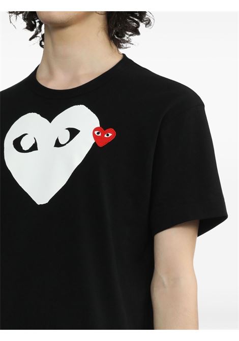 t-shirt con logo ricamato unisex nera COMME DES GARÇONS PLAY | AX-T116-0511